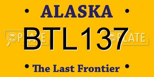 BTL137 Alaska License Plate