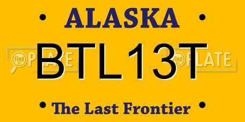 BTL13T Alaska License Plate