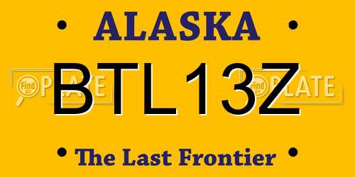 BTL13Z Alaska License Plate