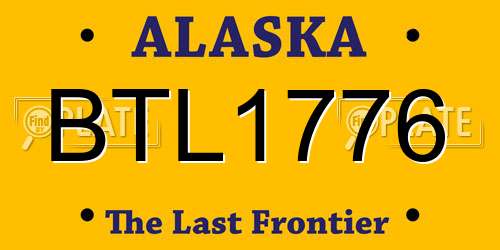 BTL1776 Alaska License Plate