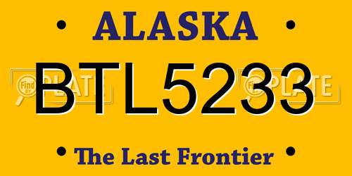 BTL5233 Alaska License Plate