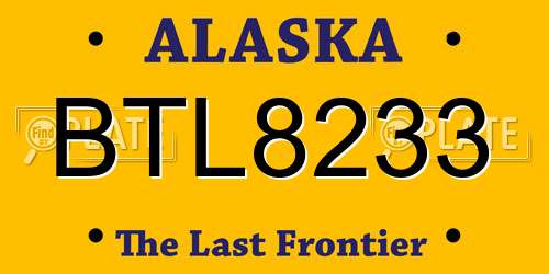 BTL8233 Alaska License Plate