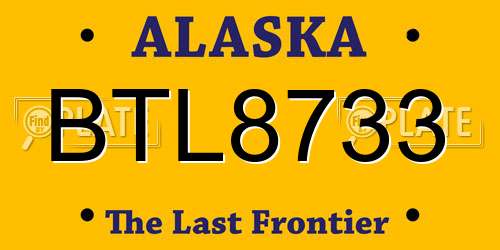 BTL8733 Alaska License Plate