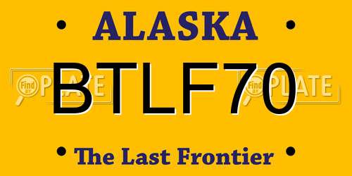 BTLF70 Alaska License Plate