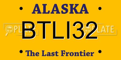BTLI32 Alaska License Plate