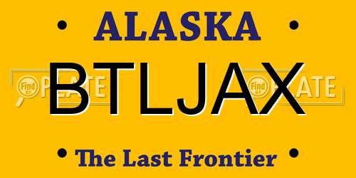 BTLJAX Alaska License Plate