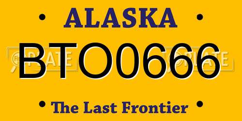 BTO0666 Alaska License Plate