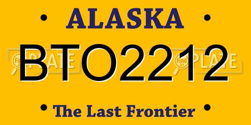 BTO2212 Alaska License Plate