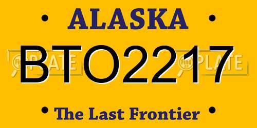 BTO2217 Alaska License Plate