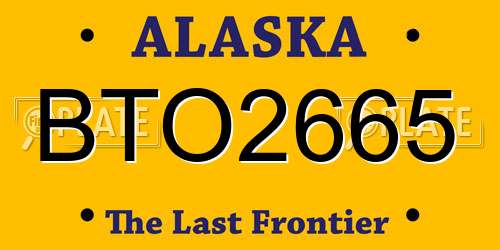 BTO2665 Alaska License Plate