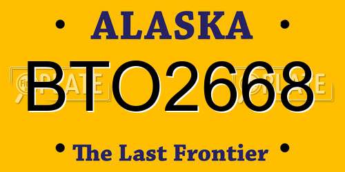 BTO2668 Alaska License Plate