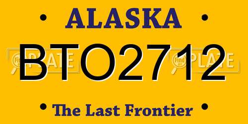 BTO2712 Alaska License Plate