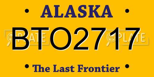 BTO2717 Alaska License Plate