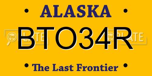 BTO34R Alaska License Plate