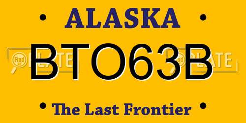 BTO63B Alaska License Plate