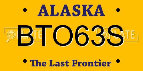 BTO63S Alaska License Plate