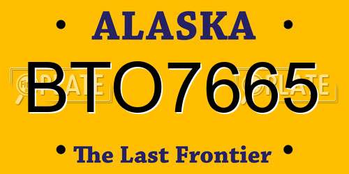 BTO7665 Alaska License Plate