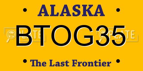 BTOG35 Alaska License Plate