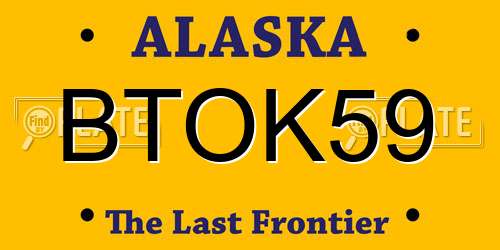 BTOK59 Alaska License Plate