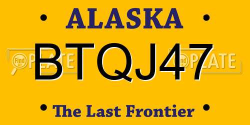 BTQJ47 Alaska License Plate