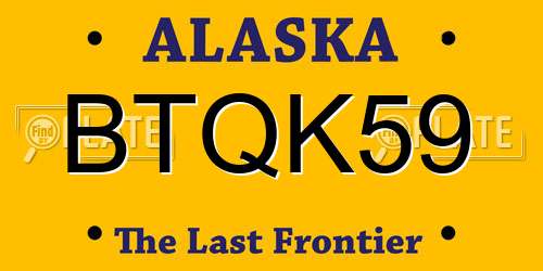 BTQK59 Alaska License Plate