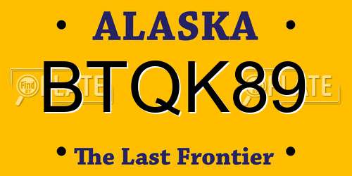 BTQK89 Alaska License Plate