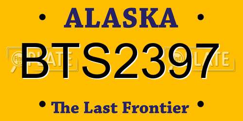 BTS2397 Alaska License Plate