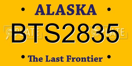 BTS2835 Alaska License Plate