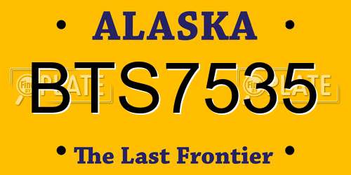 BTS7535 Alaska License Plate