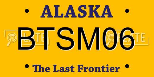 BTSM06 Alaska License Plate