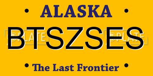 BTSZSES Alaska License Plate