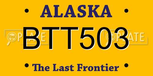 BTT503 Alaska License Plate