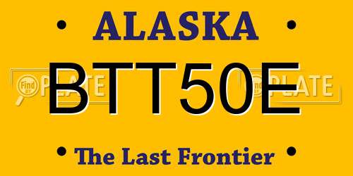 BTT50E Alaska License Plate