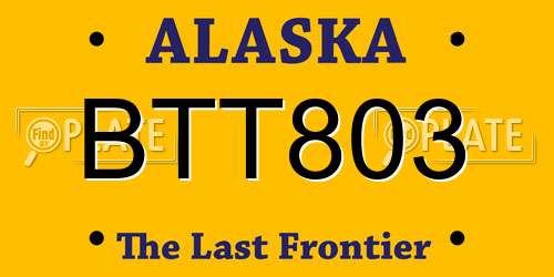BTT803 Alaska License Plate
