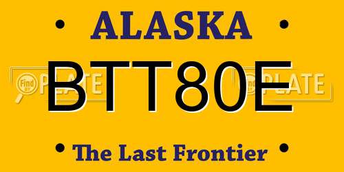 BTT80E Alaska License Plate