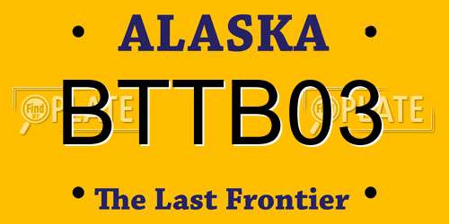 BTTB03 Alaska License Plate