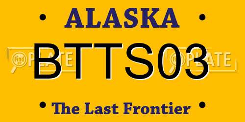 BTTS03 Alaska License Plate