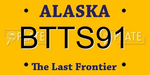 BTTS91 Alaska License Plate