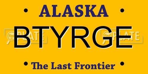 BTYRGE Alaska License Plate