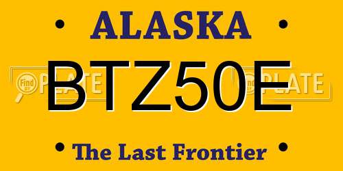 BTZ50E Alaska License Plate