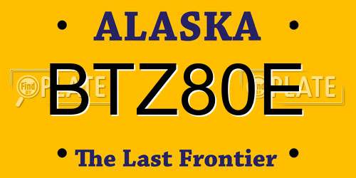 BTZ80E Alaska License Plate