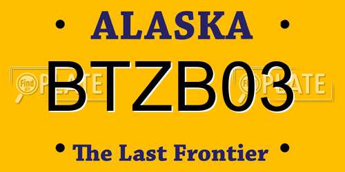 BTZB03 Alaska License Plate