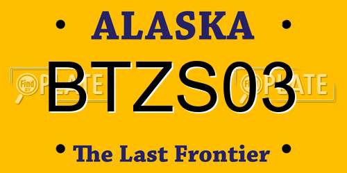 BTZS03 Alaska License Plate