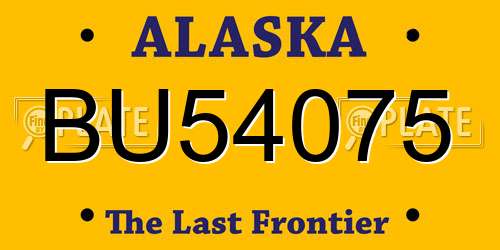 BU54075 Alaska License Plate