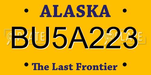 BU5A223 Alaska License Plate