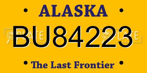 BU84223 Alaska License Plate