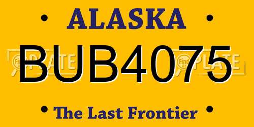 BUB4075 Alaska License Plate