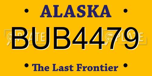 BUB4479 Alaska License Plate