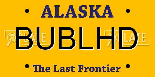 BUBLHD Alaska License Plate