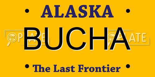 BUCHA Alaska License Plate